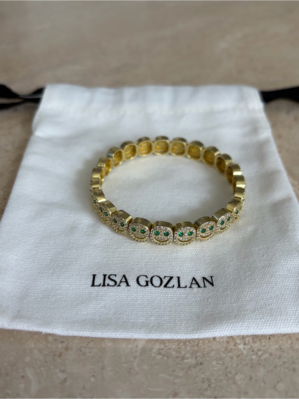 Lisa Gozlan Pavé Smiley Bracelet